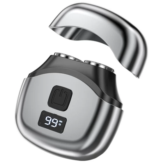 迷你便捷电动胡须刀磁吸可水洗刀头Type-C快充数显双头剃须刀